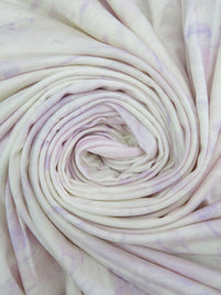 White/Pastel Purple Rayon/Lycra Marbled-Look Print Jersey Knit 56W