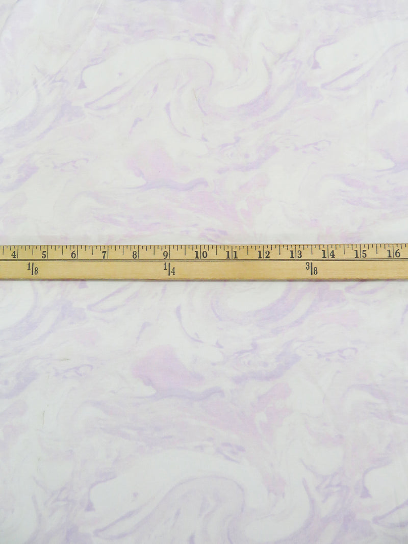 White/Pastel Purple Rayon/Lycra Marbled-Look Print Jersey Knit 56W