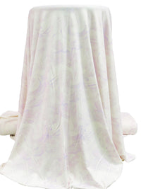 White/Pastel Purple Rayon/Lycra Marbled-Look Print Jersey Knit 56W