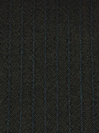 Walnut/Dark Navy Wool/Lycra Vertical Stripe Seersucker - Imported From Italy - 60W