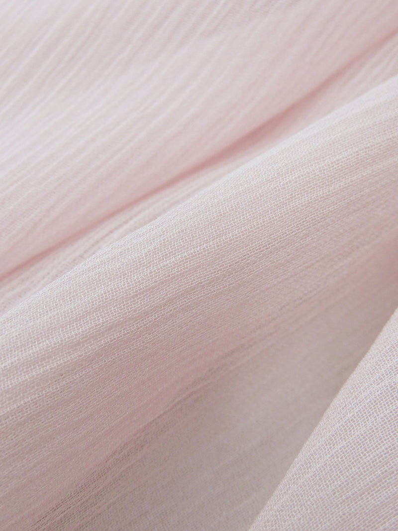 Ballet Pink 100% Silk Crinkle Chiffon 42W