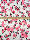White/Brink Pink/Rifle Green/Multi Rayon/Lycra Roses Print Jersey Knit 56W