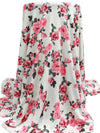 White/Brink Pink/Rifle Green/Multi Rayon/Lycra Roses Print Jersey Knit 56W