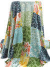 Moss/Sea Serpent/White/Multi Polyester/Lycra Various Floral Patchwork Print Double Brushed Knit 60W