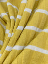 Vegas Gold/White Polyester/Lycra Horizontal Stripe Rib Knit 50W