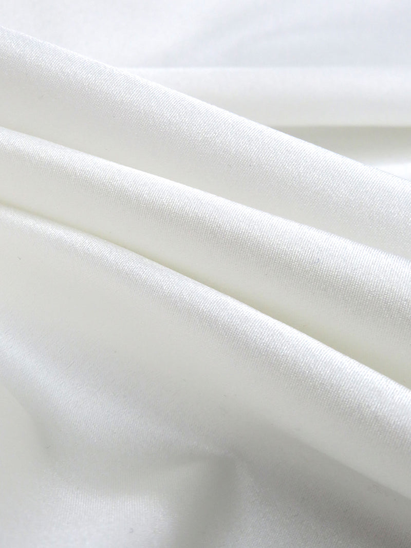 White Silk/Lycra Stretch Charmeuse 41W