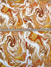Goldenrod/Pale Taupe/White/Multi Polyester/Lycra Marbled Print Double Brushed Knit 58W