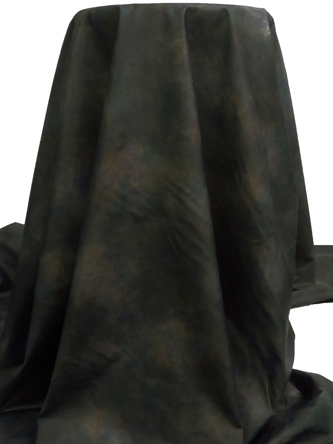 Charcoal Black/Golden Brown/Multi 100% Polyurethane Grunge Print Faux Leather - NY Designer - 56W