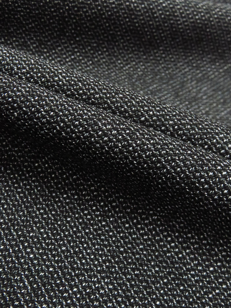 Black/Dark Iron Gray/White Polyester/Rayon/Lycra Novelty Tweed Stretch Suiting - Spirit House - 56W