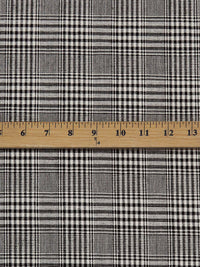 Black/Off-White Polyester/Acrylic/Wool Glen Plaid Suiting 58W