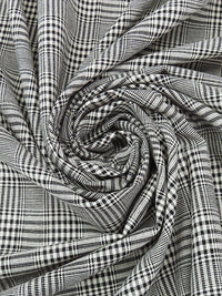 Black/Off-White Polyester/Acrylic/Wool Glen Plaid Suiting 58W