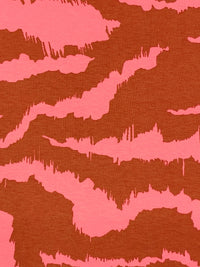 Copper Orange/Candy Pink Rayon/Lycra Abstract Print Jersey Knit - Corey Lynn Calter - 62W