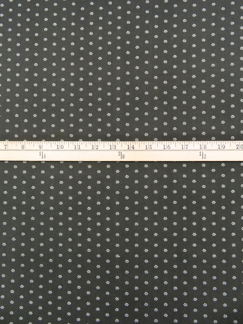 Dark Castor Gray/White Polyester/Lycra Small Floral Dot Print Double Brushed Knit 58W