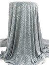 Dolphin Gray/White Rayon/Lycra Scattered Dots Print Jersey Knit 64W
