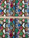 Black/Lemon/Electric Pink/Multi Polyester/Lycra Snake Skin Print Double Brushed Knit 56W
