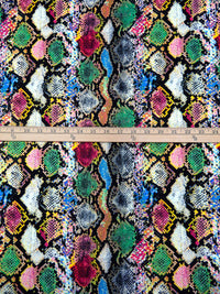 Black/Lemon/Electric Pink/Multi Polyester/Lycra Snake Skin Print Double Brushed Knit 56W