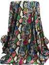 Black/Lemon/Electric Pink/Multi Polyester/Lycra Snake Skin Print Double Brushed Knit 56W