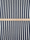 Midnight Navy/Timberwolf 100% Cotton Vertical Stripe Denim 60W