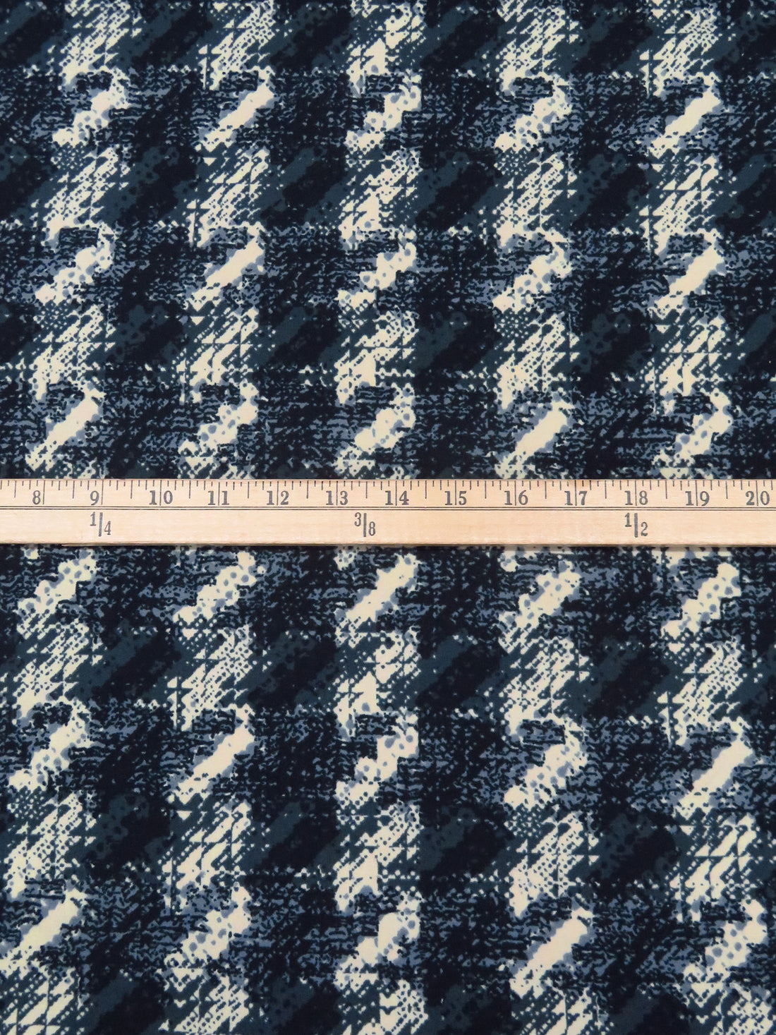 Black/Mid Gray/Cream/Multi Polyester/Lycra Abstract Print Double Brushed Knit 61W