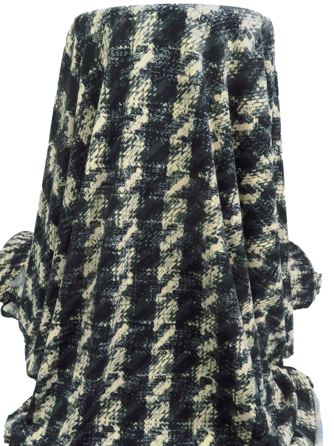Black/Mid Gray/Cream/Multi Polyester/Lycra Abstract Print Double Brushed Knit 61W