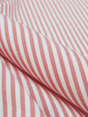 Flamingo/White 100% Cotton Vertical Stripe Shirting - LA Designer - 46W