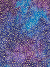 Blueberry/Gold 100% Cotton Swirls Shimmer Foil Print Over Tie-Dye Batik Quilt Weight Woven - Robert Kaufman - 44W
