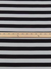 Black/Aluminum Gray Rayon/Lycra Horizontal Stripe Jersey Knit - Spirit House - 60W