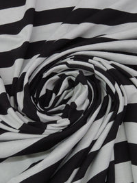 Black/Aluminum Gray Rayon/Lycra Horizontal Stripe Jersey Knit - Spirit House - 60W