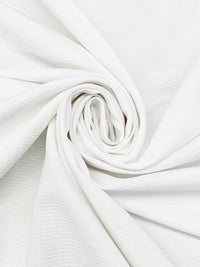 White 100% Cotton Textured Weave Suiting - NY Designer - 58W