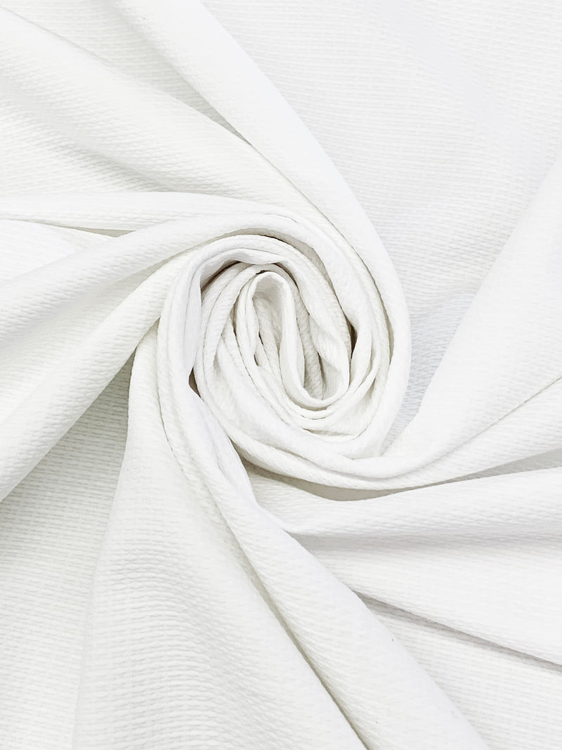 White 100% Cotton Textured Weave Suiting - NY Designer - 58W