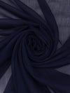 Navy Blue 100% Silk Crinkle Chiffon 52W