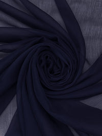 Navy Blue 100% Silk Crinkle Chiffon 52W