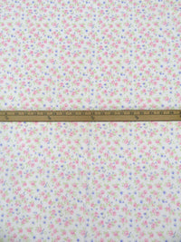 White/Charm Pink/Olivine/Multi 100% Cotton Small Floral Print Jersey Knit 64W