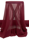 Bordeaux Red 100% Silk Chiffon 52W