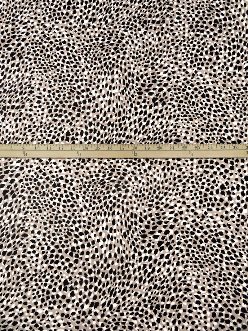 Dark Vanilla/White/Black Rayon/Lycra Abstract Animal Print Jersey Knit 66W