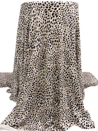Dark Vanilla/White/Black Rayon/Lycra Abstract Animal Print Jersey Knit 66W
