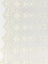 Ivory 100% Nylon Embroidered Double Scalloped Ornate Floral Design Lace On Netting 51W