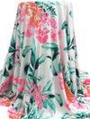 French Pink/Sunset Orange/White/Multi Rayon/Lycra Large Tropical Plants Print Jersey Knit 66W