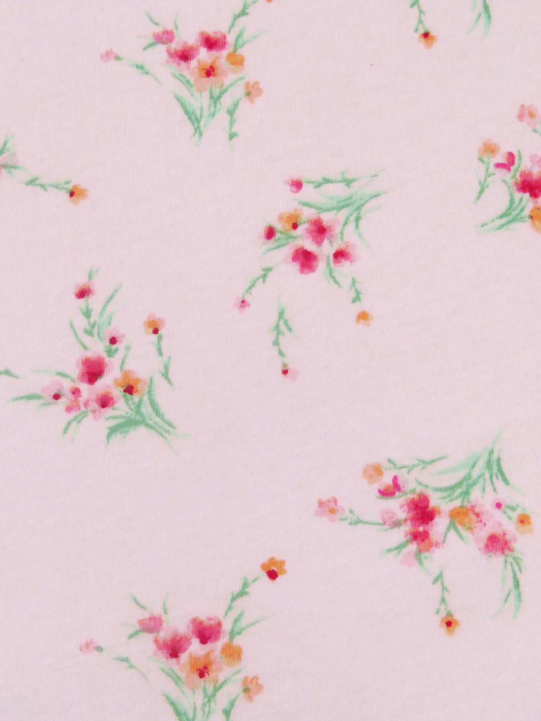 Pale Pink/Eton/Coral Orange/Multi 100% Cotton Floral Bouquet Print Jersey Knit 60W