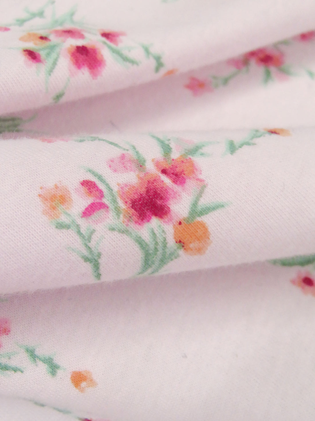 Pale Pink/Eton/Coral Orange/Multi 100% Cotton Floral Bouquet Print Jersey Knit 60W