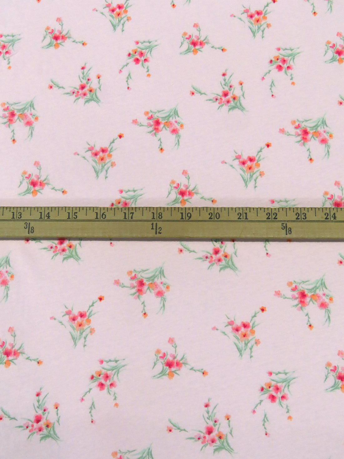 Pale Pink/Eton/Coral Orange/Multi 100% Cotton Floral Bouquet Print Jersey Knit 60W