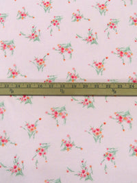Pale Pink/Eton/Coral Orange/Multi 100% Cotton Floral Bouquet Print Jersey Knit 60W