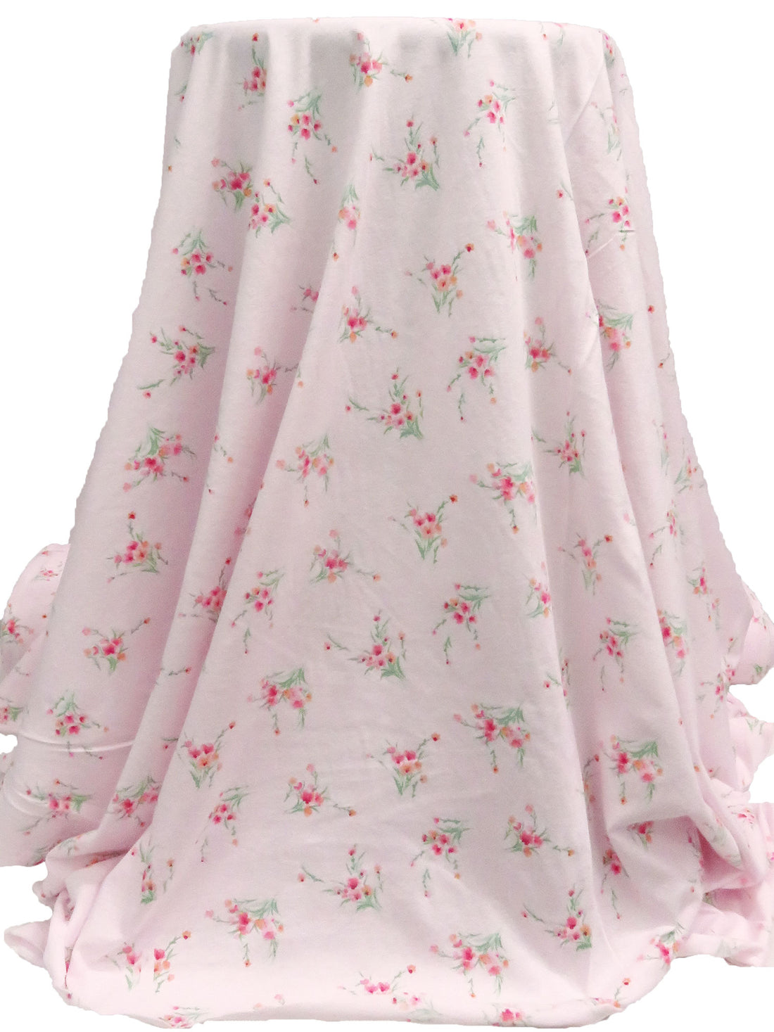 Pale Pink/Eton/Coral Orange/Multi 100% Cotton Floral Bouquet Print Jersey Knit 60W