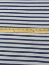 White/Dark Blue/Queen Blue Polyester/Cotton Eyelet Horizontal Stripe Weave Knit 50W