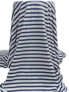 White/Dark Blue/Queen Blue Polyester/Cotton Eyelet Horizontal Stripe Weave Knit 50W