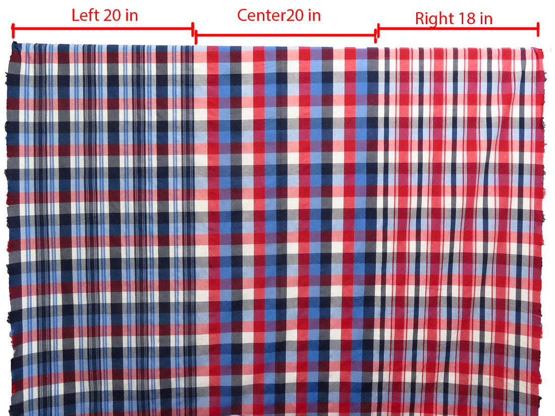 Crimson/White/Midnight Navy/Multi 100% Cotton Yarn-Dyed Multi-Plaids Weave Shirting 58W