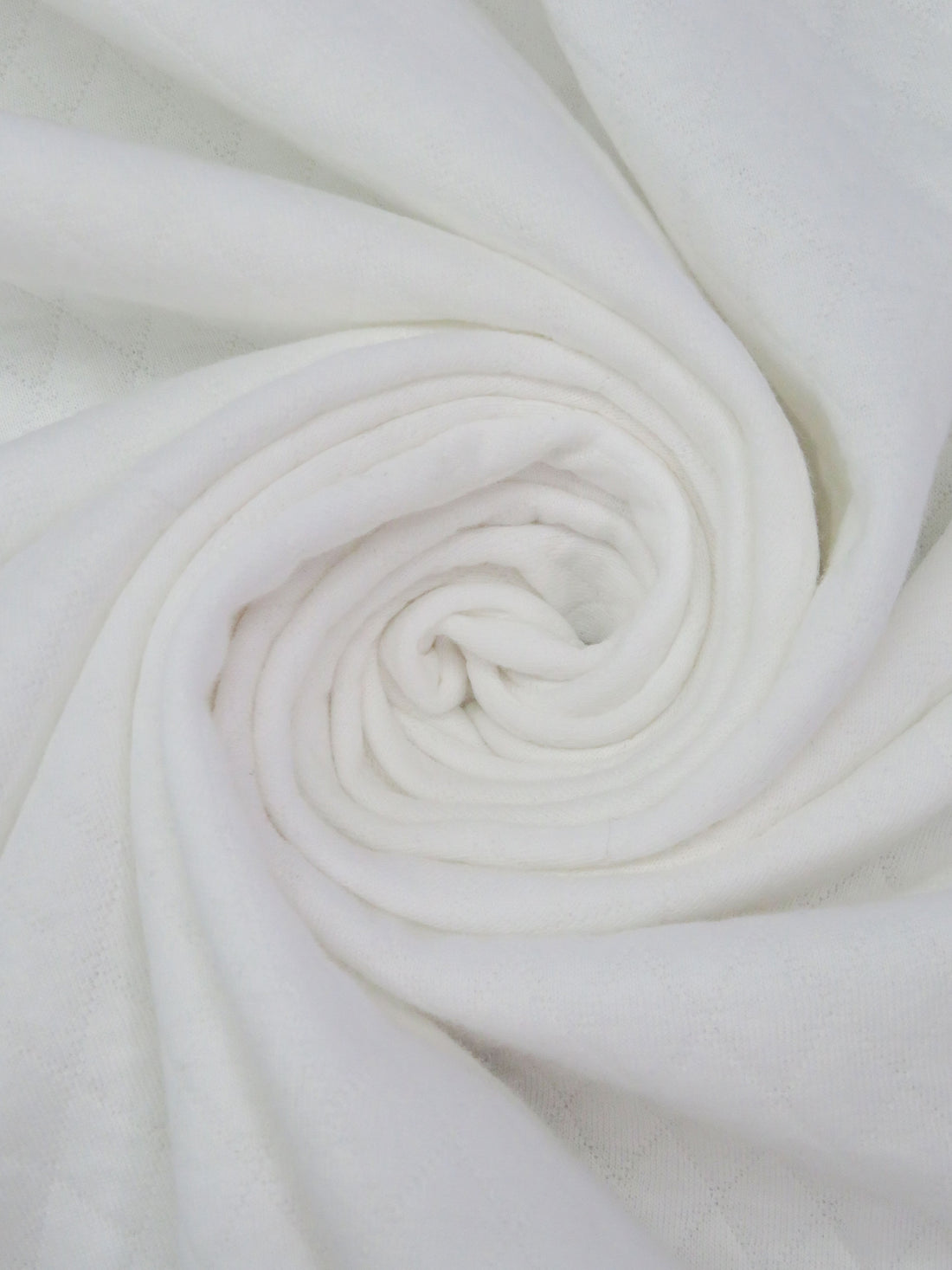 White Polyester/Cotton Quilted Diamond Double Knit 50W