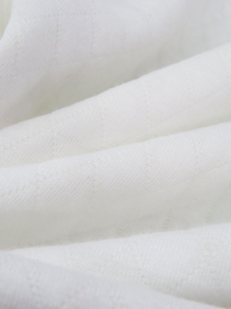 White Polyester/Cotton Quilted Diamond Double Knit 50W