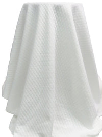 White Polyester/Cotton Quilted Diamond Double Knit 50W