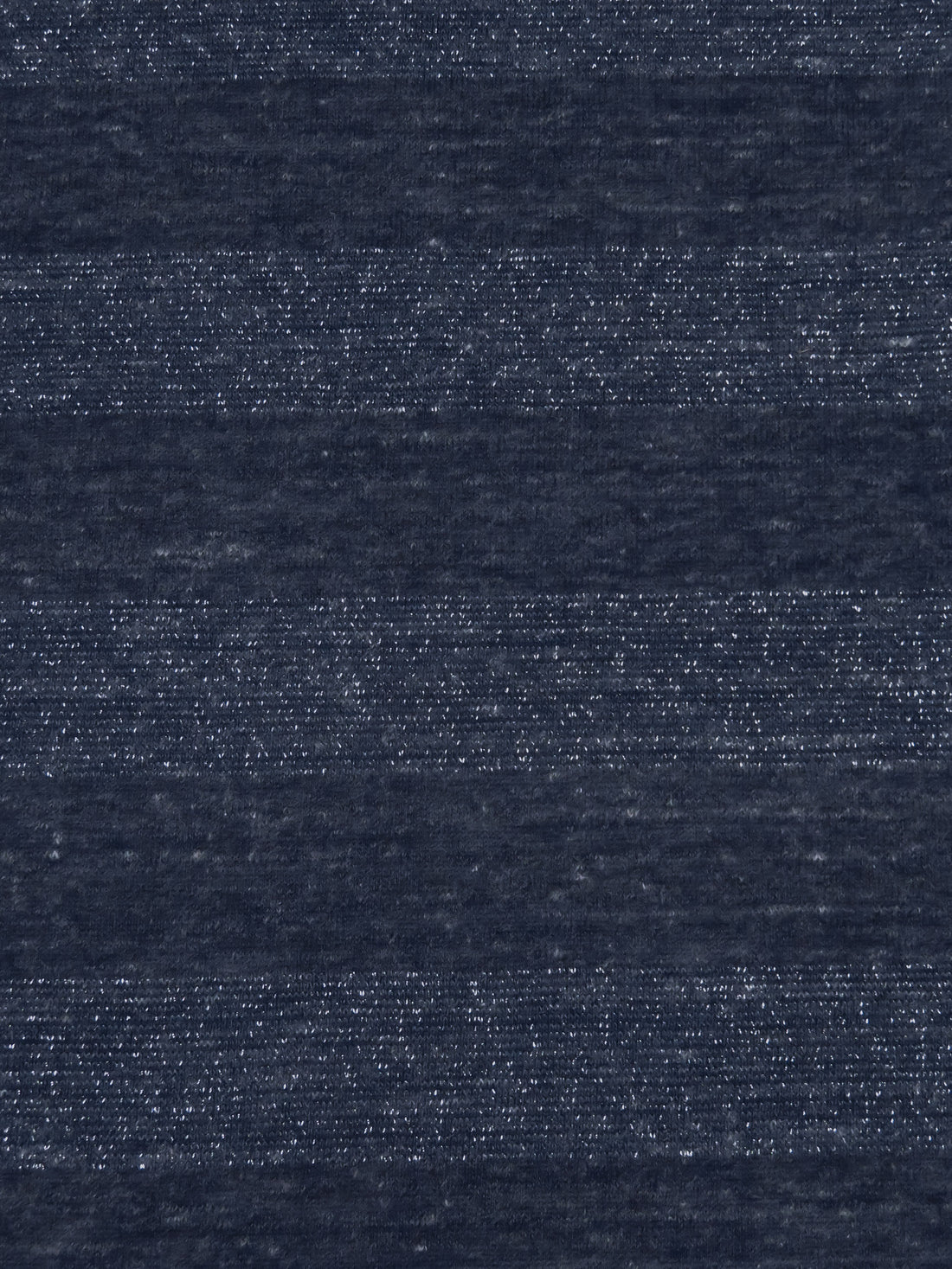 Dark Navy/Silver Cotton/Polyester/Metallic Heathered Horizontal Stripe Weave Jersey Knit 52W